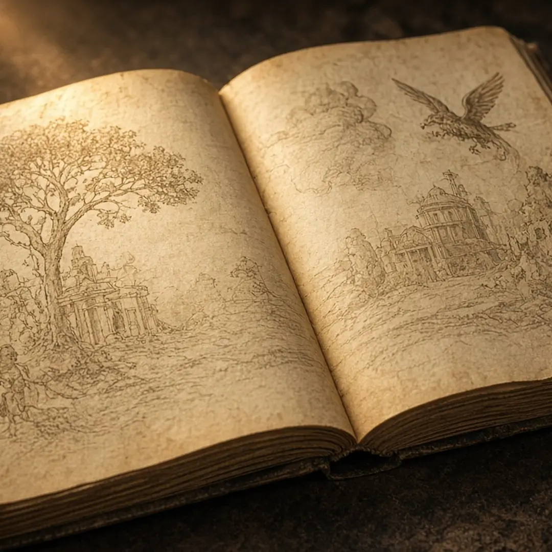 Páginas de um livro abertas sob luz suave